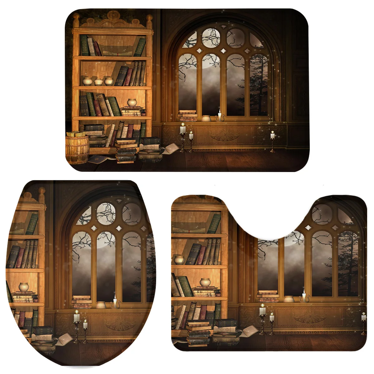 Набор из книжного шкафа и подсвечника в стиле ретро набор для ванной коврик