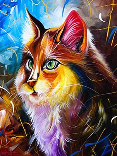 DIY Алмазная картина животное кошка полный макет вышивка крестиком украшение дома