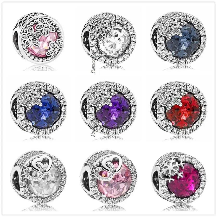 

925 Sterling Silver Multicolor Multicolor Dazzling Snowflake Daisy Meadow Entwined Love Fit Pandora Bracelet & Necklace Jewelry
