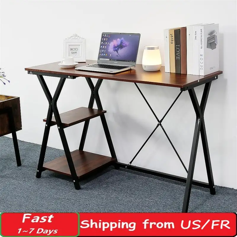 

Home Computer Desk Office Workstation 2 Shelves for Ample Storage Study Writing Desk Computer PC Laptop Dining Gaming Table HWC