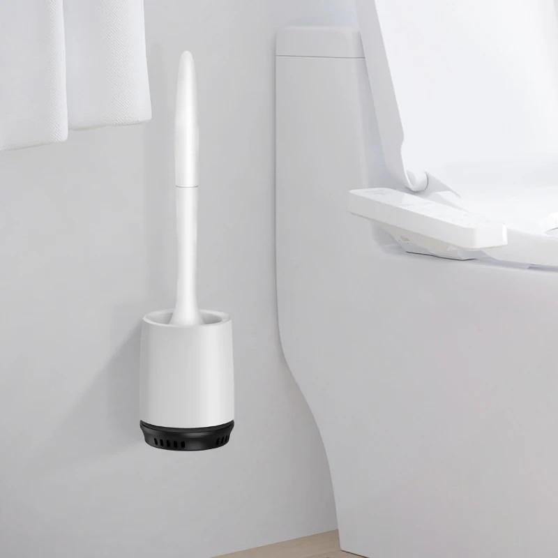 B-Wall-mounted TPR силиконовая щетка для унитаза, напольная настенная основа, Щетка Для Чистки унитаза, ванной комнаты, набор аксессуаров, предметы домашнего обихода - Цвет: B-Wall-mounted