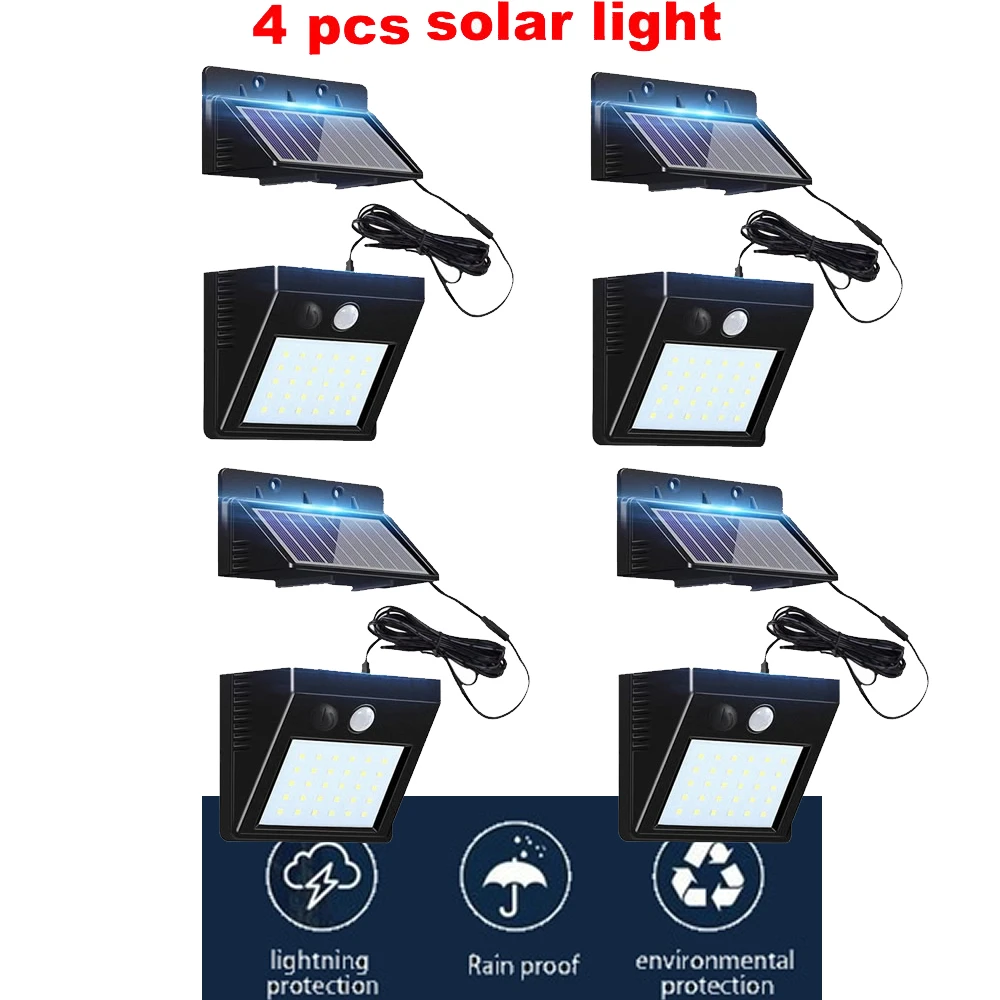 

30-дневный беспроводной пассивный инфракрасный датчик движения, солнечный ночной Светильник для улицы, сада, патио, аварийное охранное осве...