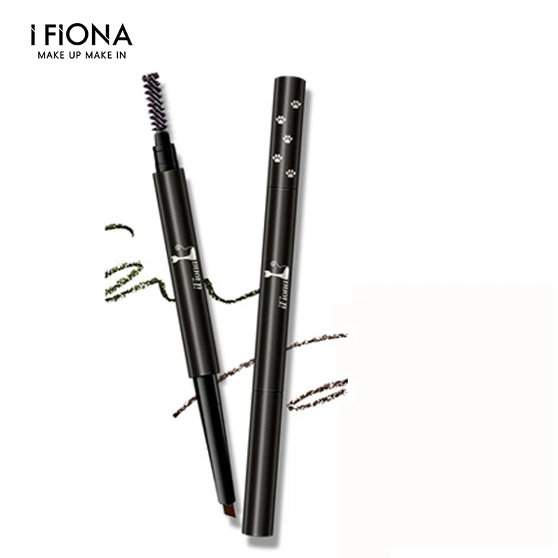Двойной карандаш для бровей IFIONA водостойкий поворотный стойкий удобный