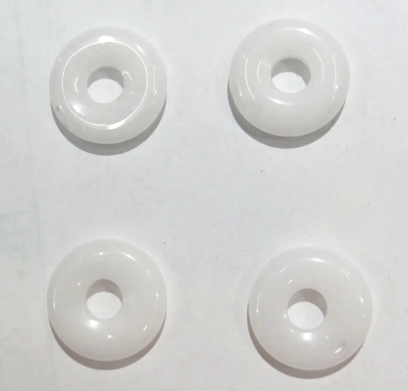 Оптовая продажа 30 шт. кулон в виде пончика из белого нефрита высокого качества 18