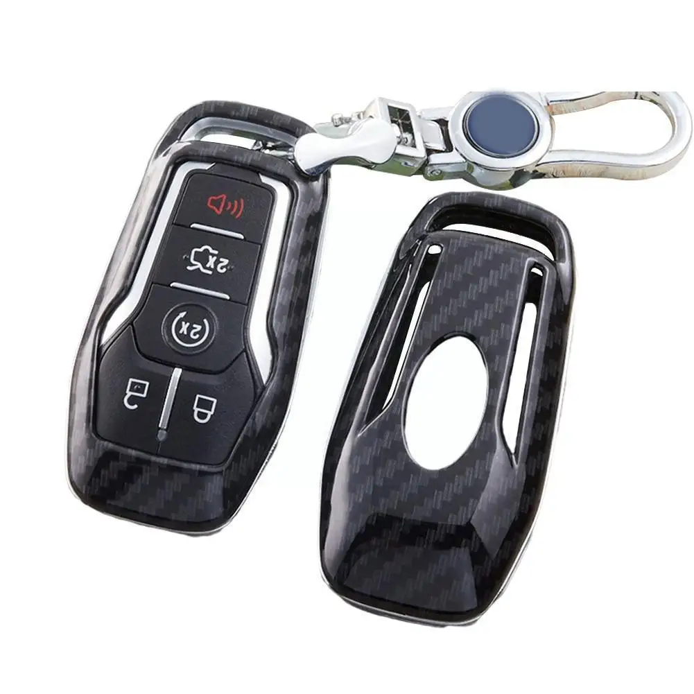 

Key Cover Case for FORD Fusion Mondeo Mustang F-150 Explorer Edge 2015 2016 2017 2018 Car Styling Key Protection Keychain D7F8