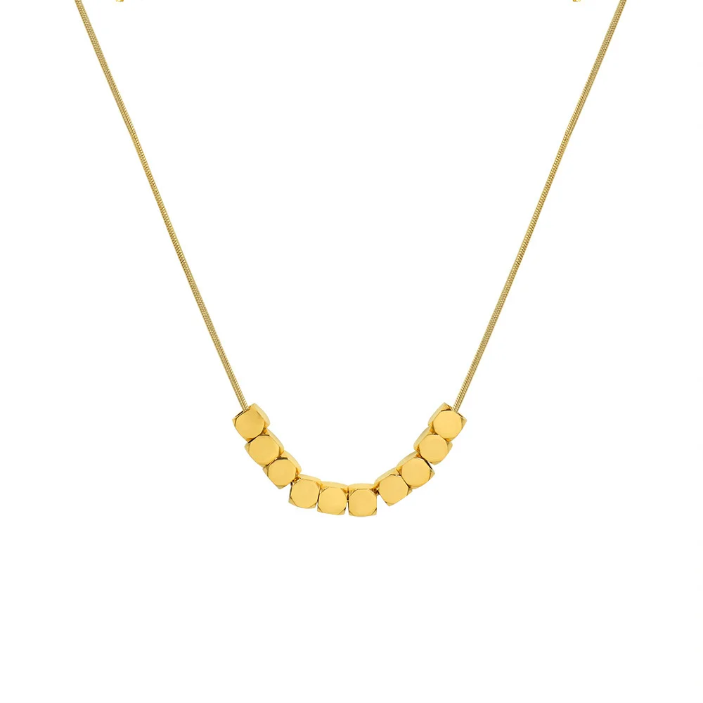 

Stainless Steel Simple Style Sense Square Gold Plated Square Necklace Pendants Necklaces For Women's Chain Accessories Jewelry