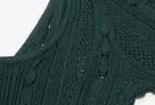 

2020 Spring and Summer New Dress Fashion Dark Green Knitted Two-piece Mini Dress