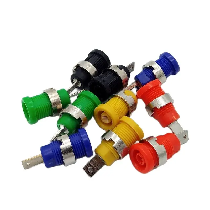 

10Pcs 4mm Banana Socket Panel Mount Binding Post Connector Safety type banana socket
