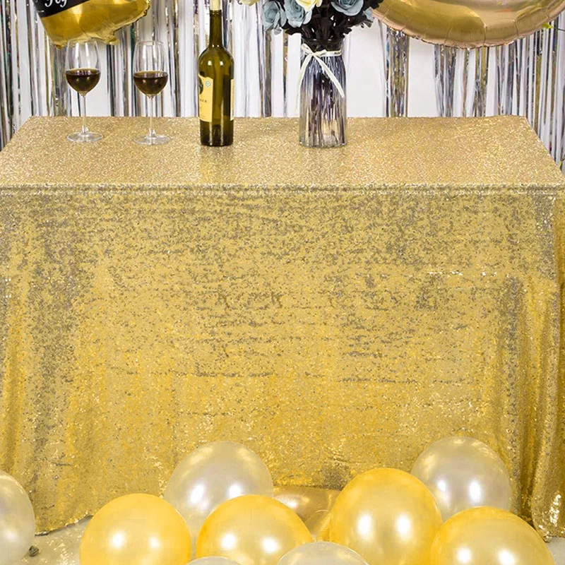 180x120cm gold silver sequin polyester tablecloth glitter table cloth cover for wedding decoration party banquet home supplies free global shipping