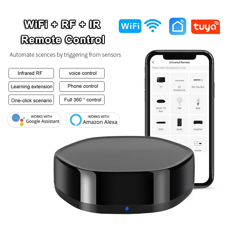 

Пульт дистанционного управления Tuya, универсальный инфракрасный Wi-Fi кондиционер с функцией обучения, работает с Alexa Google Assistant