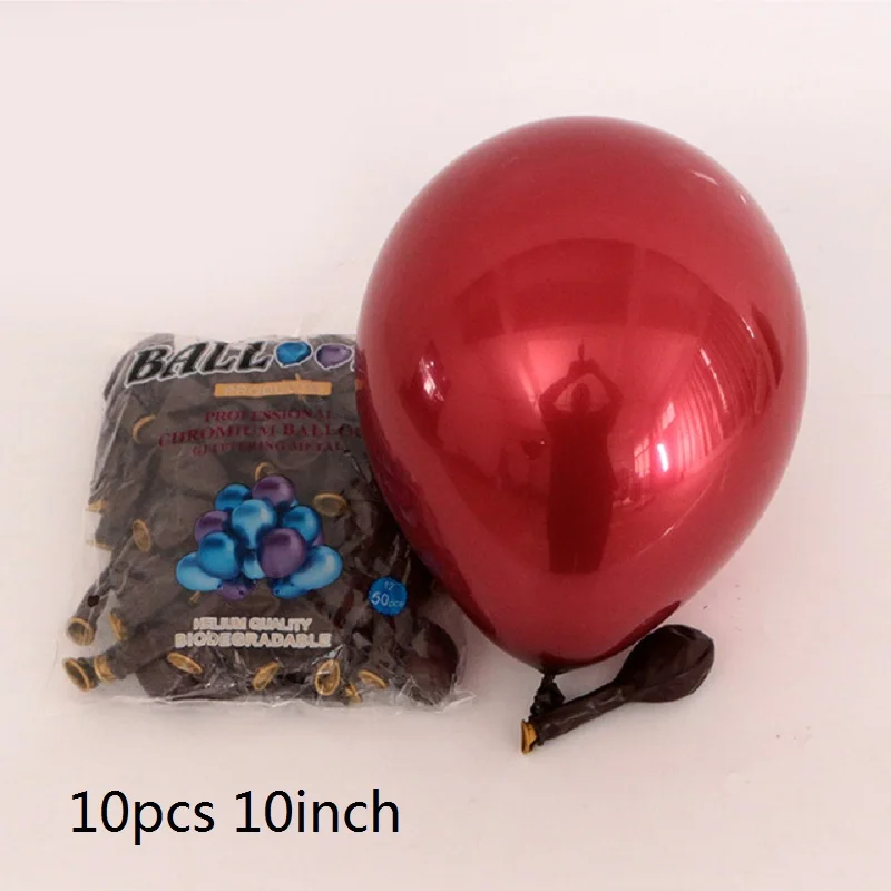 

10pcs 10inch Double layer Burgundy Latex Balloons Wine Red for Wedding Bridal Shower Baby Birthday Party decorations kids Globos