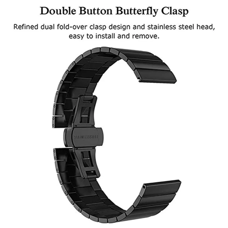 For Huawei Watch GT2/GT/GT2E 46mm 42mm Stainless Steel Strap 20/22mm Metal Butterfly Buckle Strap Huawei Gt2 Watch Accessories