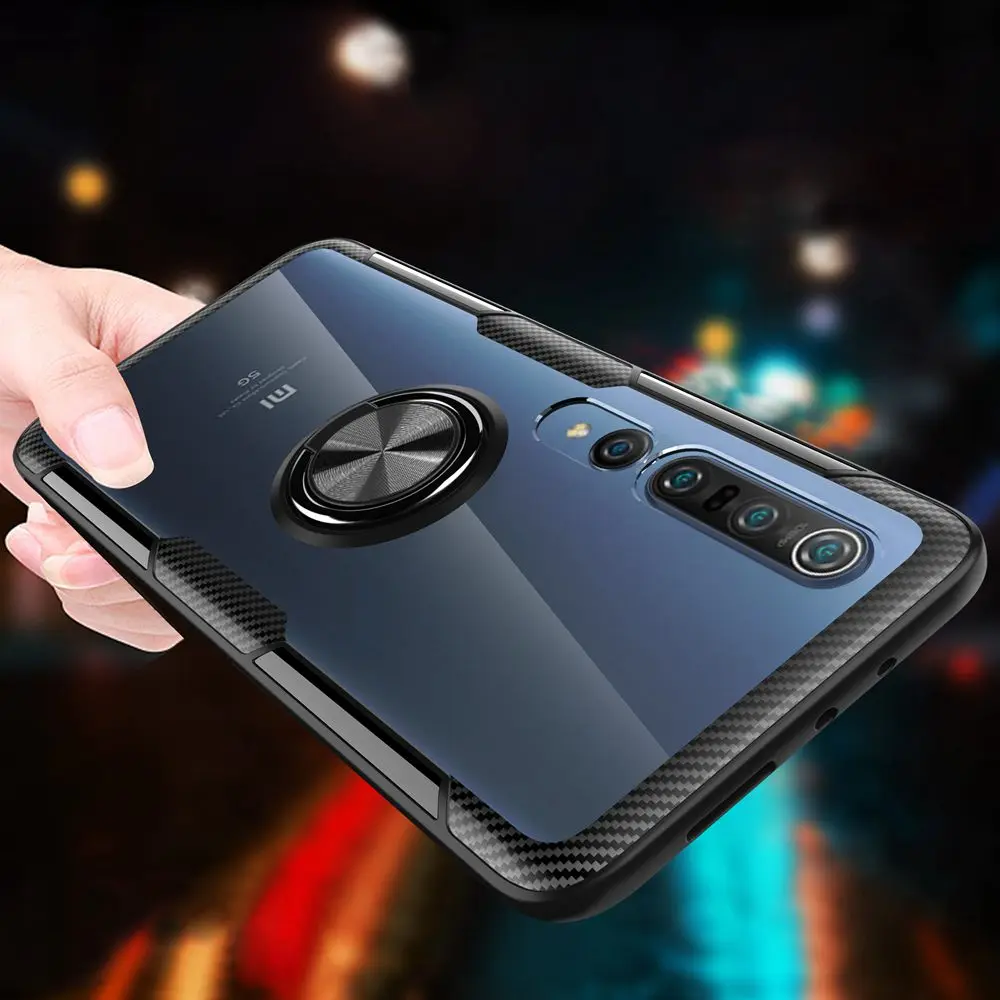 Clear Acrylic Case For Xiaomi Mi 10 12 Pro 10S 11 8 9 SE Lite 9T 10T Pro 12X 10TPro 10Pro 12Pro Cover Ring Hard Case