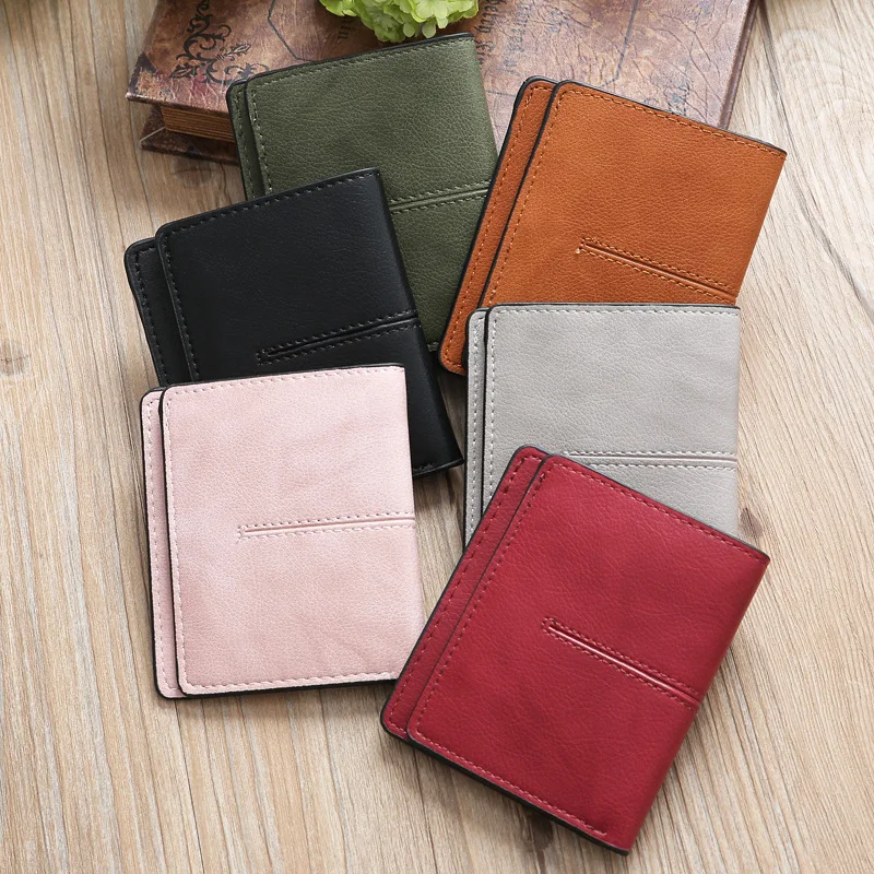 

Fashion New Womens Wallets Simple Wallet Female Short Ultra-thin Retro Card Bag Coin Purse Wallets for Women