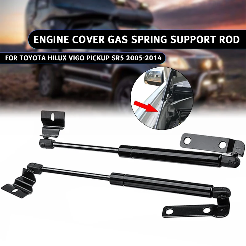 

2Pcs Car Front Hood Bonnet Gas Shock Support Strut Damper Strut Bars Fit For Toyota Hilux Vigo Pickup SR5 2005-2014