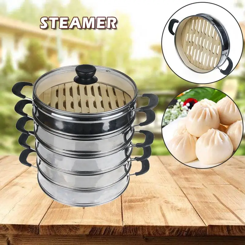 Манты на пару Пароварка из нержавеющей стали бамбуковые нижние булочки