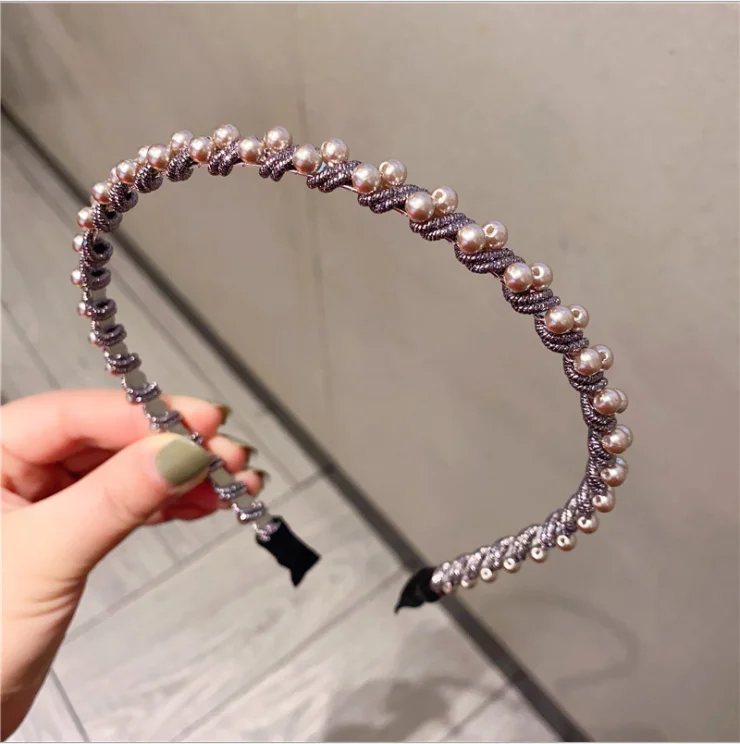 

Handmade beaded pearl hairbands retro women all-match headbands
