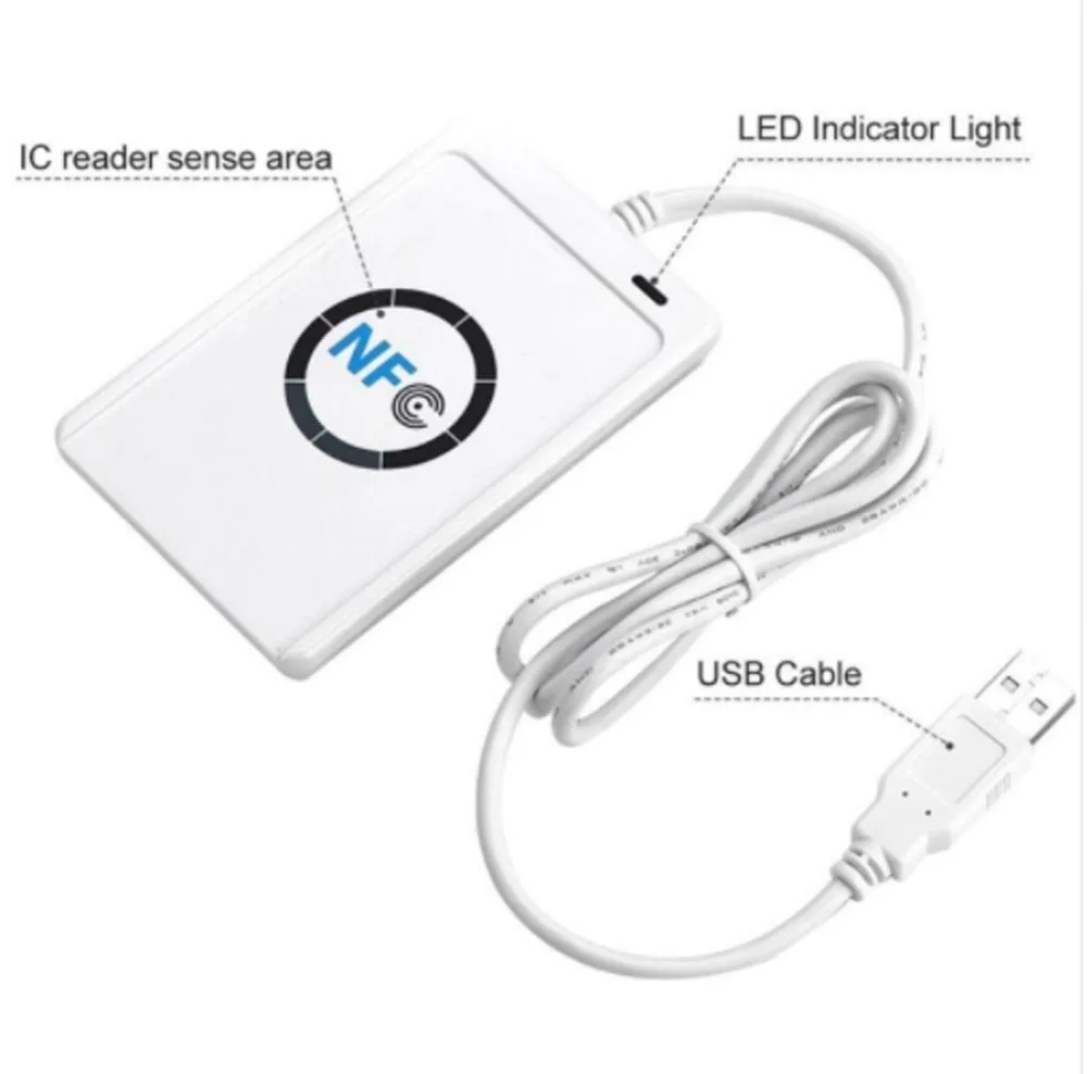 ACR122U NFC RFID считыватель смарт-карт Писатель Копир Дубликатор записываемый клон программное обеспечение USB для ISO14443 протокол S50