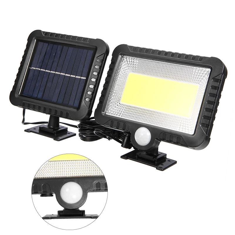 

2019 Новый 100 светодиодный настенный светильник на солнечной батарее с датчиком движения, настенный светильник для безопасности, водонепроницаемый садовый светильник