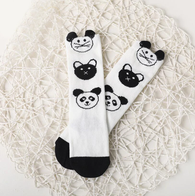 Носки хлопковые для новорожденных мультяшная панда мышь медведь Длинные