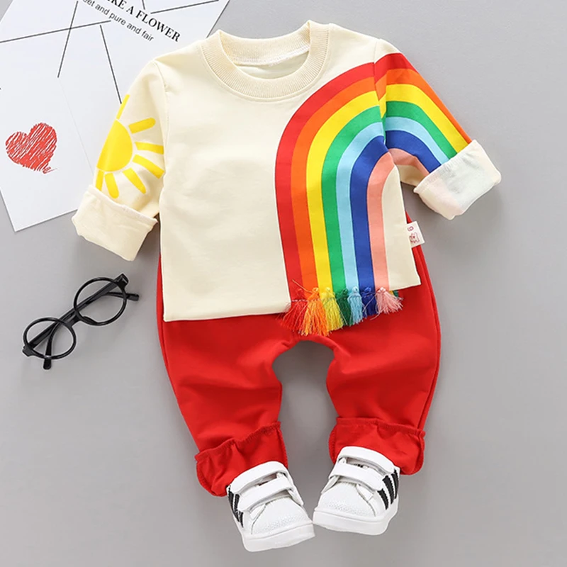 Комплект одежды для маленьких мальчиков футболка с длинными рукавами и рисунком