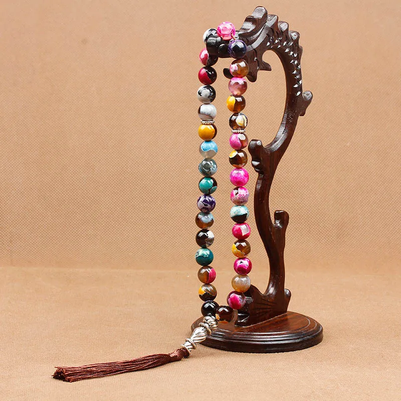 Четки мусульманские матовые из натурального камня 10 мм 33 дюйма|Плетеные