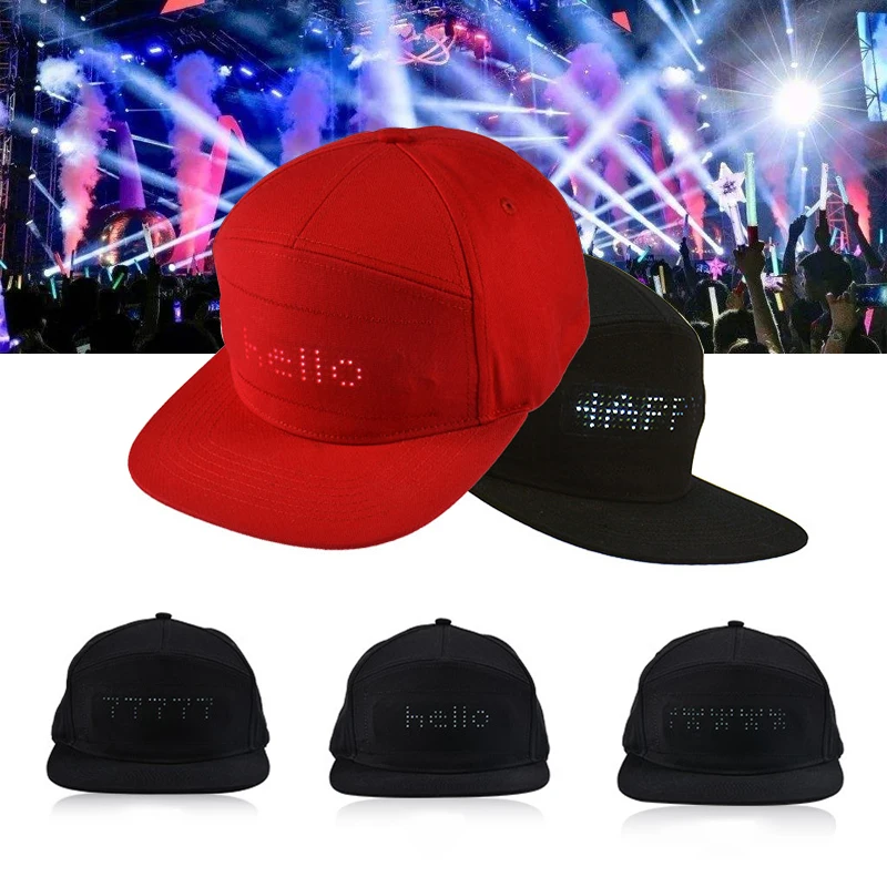 Светодиодный дисплей Шапка Кепка с козырьком крутая модная бейсбольная кепка в
