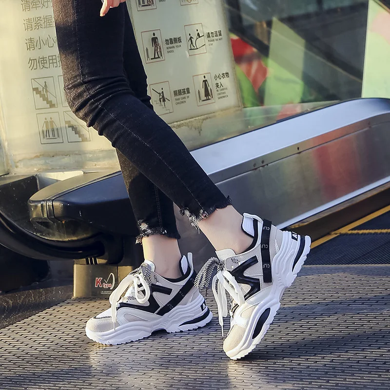 Кроссовки для женщин бегун папа полуботинки с застежками молниями Zapatillas Deportivas