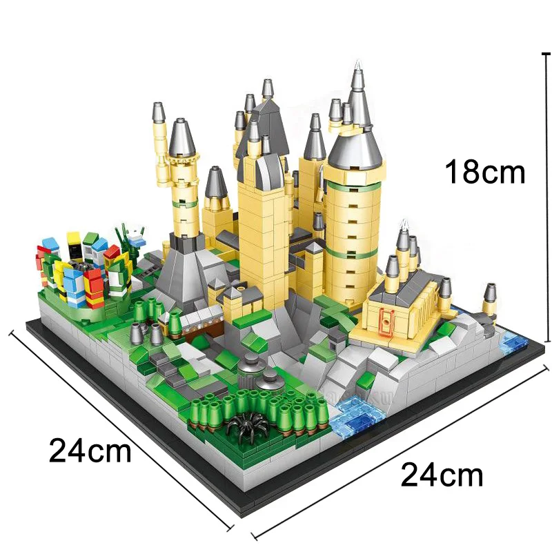

3D Magic School Castle Street View Creator Model Building Blocks 1348 Piece Bricks Boy Birthday Christmas Gift Toys For Children