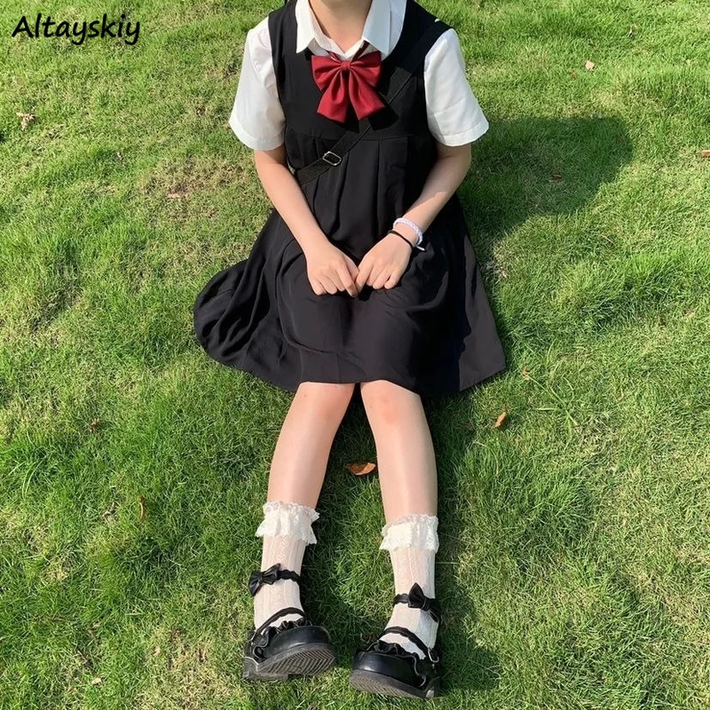 

Платья для женщин плиссированное платье в консервативном стиле Стиль студентов Kawaii размера плюс S-5XL милый японский JK Все-Матч подростков св...