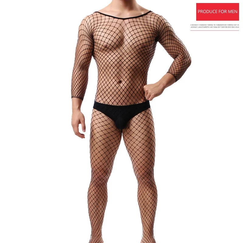 

Fetish Gay Men Open Crotch See Through Costume Bodystocking Sexy Lingerie Porno Sex Transparent Sleepwear Seamless Stocking Body