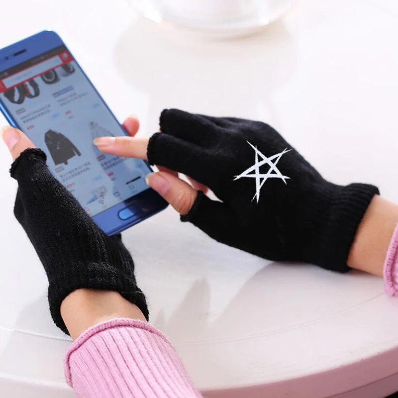 

2021 Winter Warm Thickening Wool Gloves Knitted Flip Fingerless Flexible Exposed Finger Thick Gloves Mittens Men Women Glove
