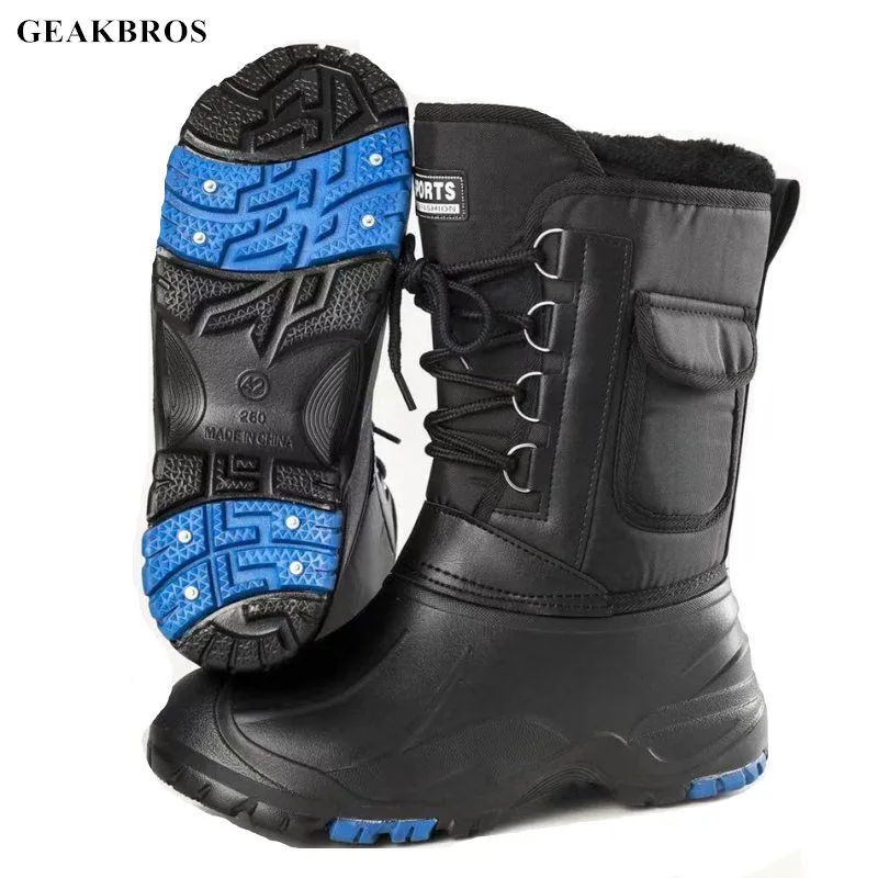 Outdoor Winter Snow Fishing Boots Waders Hunting Boot Fishing Snow Waterproof Shoes Non-slip with Steel Nails Camping Boots