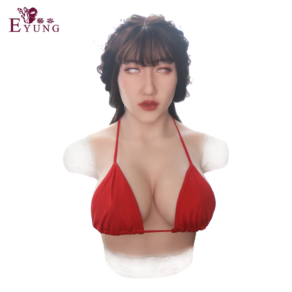 Eyung E Cup Реалистичная силиконовая форма груди поддельные лицо ангела для Crossdressers