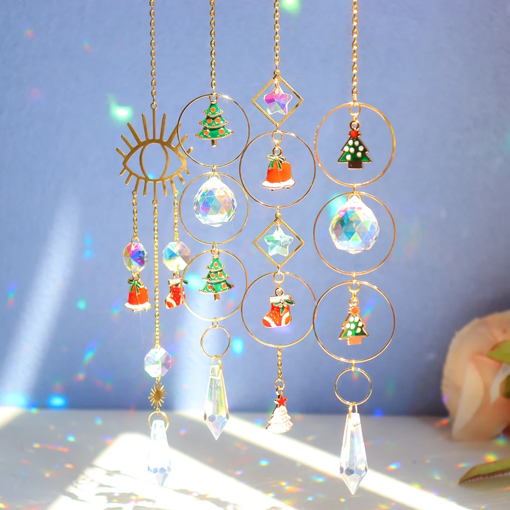 

Хрустальный Ловец света от солнца, колокольчик ветра, подвеска ручной работы, подвесная капелька для сада, окна, занавеска, люстра, Рождеств...