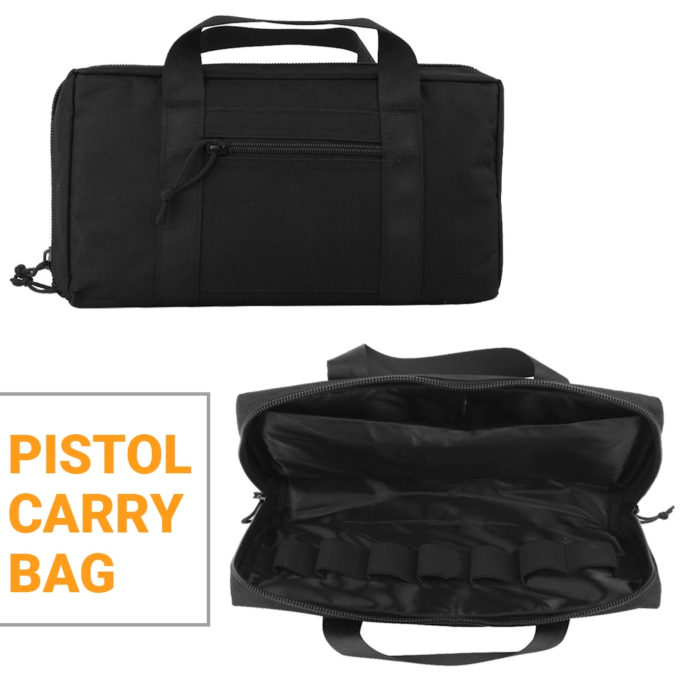 

Tactical Pistol Carry Bag Outdoor Portable Military Handgun Holster Pouch Durable Soft Padded Pistol Magazine Carry Case Nylon
