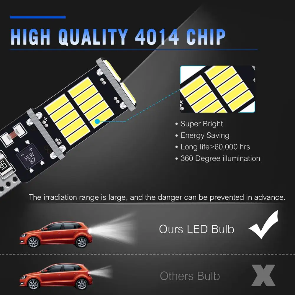 2x T10 W5W 4014 26SMD 194 168 Car LED Replacement Bulbs Lights Canbus Daytime Running Light Auto Lamp Interior Dome White | Автомобили и