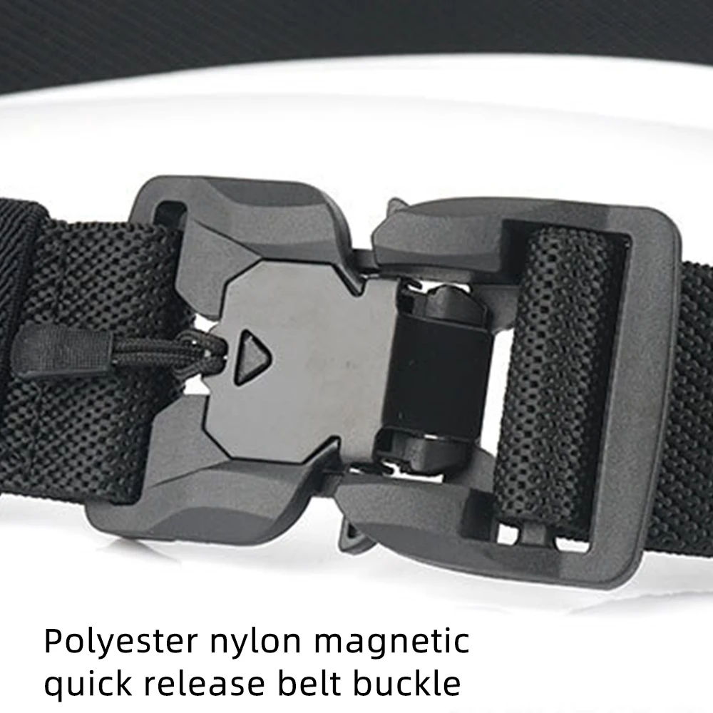 

FDBRO Military Army Combat Tactical belts for Men Magnetic Buckle Stretch elastic nylon Training canvas belt male strap Black