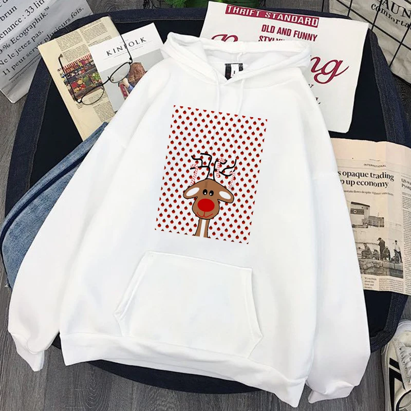 

DROPSHIP Womens Christmas Hoodies Fashion Santa Claus Printed Women Cartoon Reindeer Funny Printed Oversized Sweatshirt Female