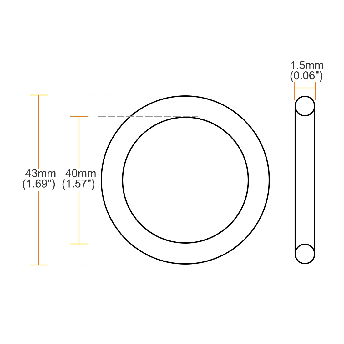 

uxcell 20Pcs Fluorine Rubber O Rings, 43mm OD, 40mm ID, 1.5mm Width, Seal Gasket Green Prevent leaks in plumbing hydraulic