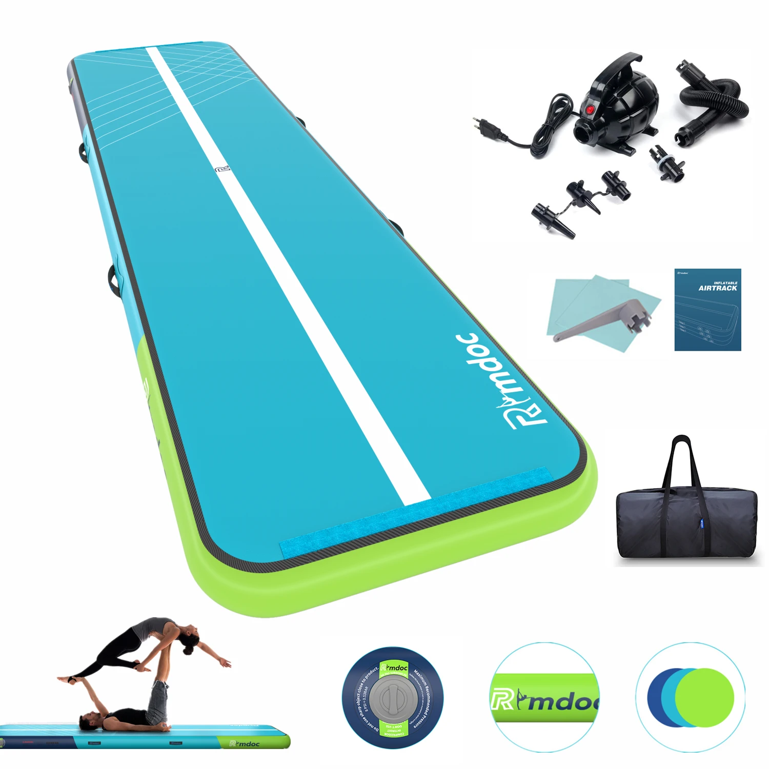 

Rimdoc Airtrack 20cm Inflatable Air Track Gymnastics Tumbling 3M 4M Fitness Gym Mat 6M Gymnastics Wrestling Mat for Kids Gift