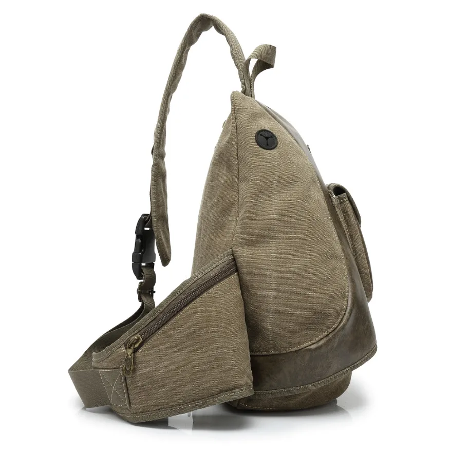 Дизайнерская мужская сумка мессенджер Aerlis повседневная холщовая кожаная слинг в