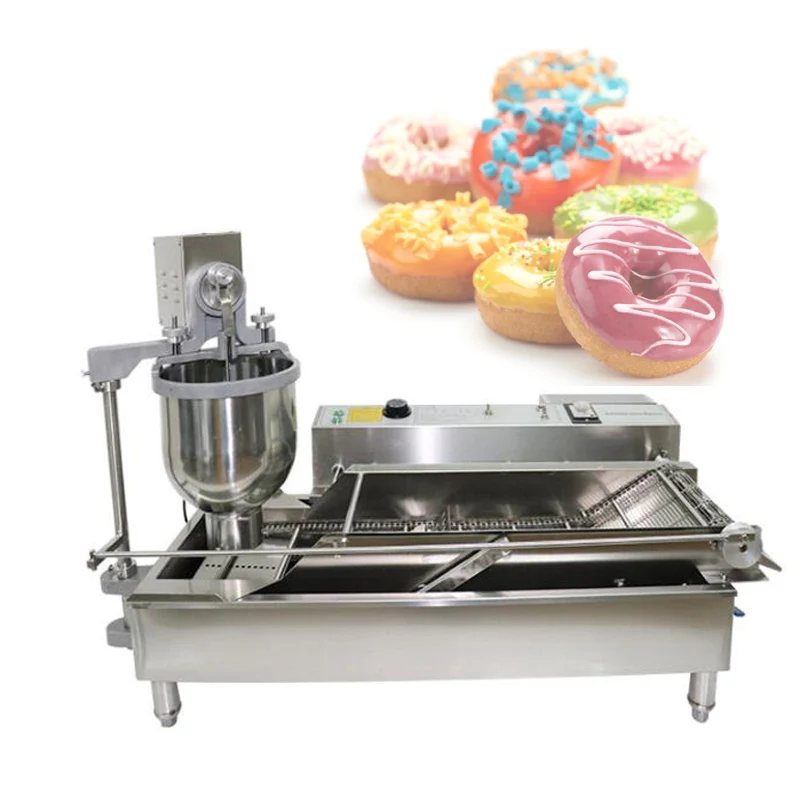

7L Hopper Electric Donut Fryer Ball Doughnuts Maker Machine Stainless Kitchen Cooking Appliances with 3 Molds Commercial