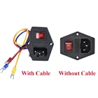 Запчасти для 3D-принтера, переключатель питания для лодки с переключателем питания 10 А 250 В, розетка питания переменного тока с красными тройными ножками из меди с плавким предохранителем