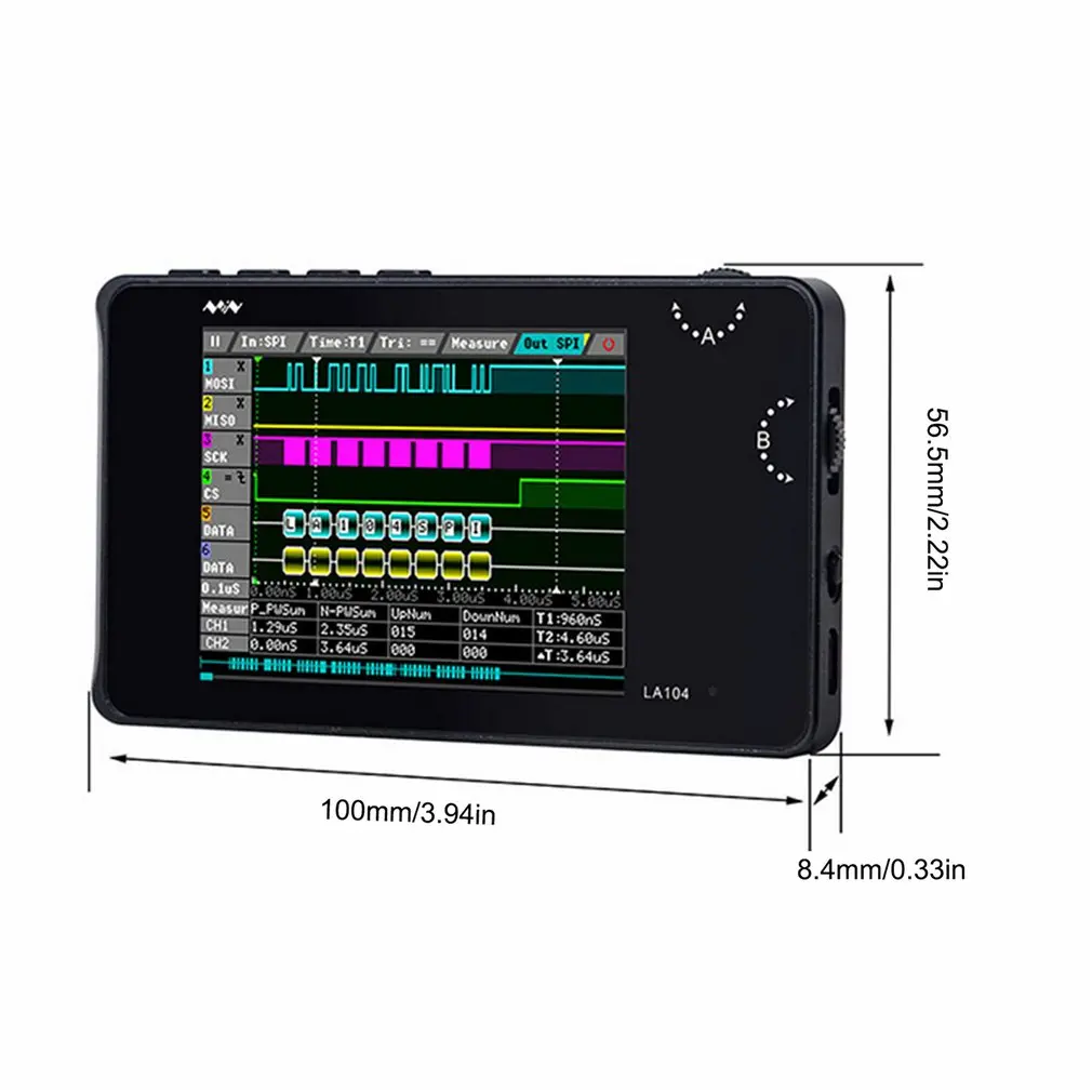 

LA104 Portable Digital Logic Analyzer SPI IIC PWM Programmable 100Mhz PC Digital Based Virtual Test 4 Channel Detection