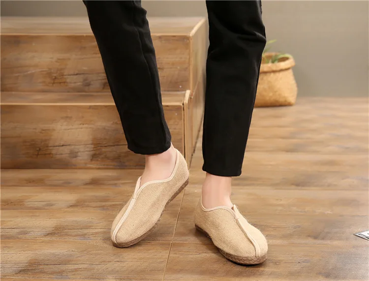 

Summer Espadrilles Men Classic Hemp Canvas Shoes Male Spring Slip On Flats Breathable Driving Loafers Mens Handmade Cloth Shoes
