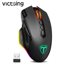VicTsing PC282 Wireless Gaming Mouse 9 RGB Backlit Mode Up to 10000 DPI 10 Programmable Buttons Fire Button Rechargeable PC Mice