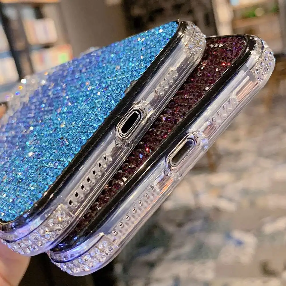 Kisscase чехол на айфон 7 6 s 8 украшение Алмазный Градиент Жесткий ПК для iPhone 6s X XS MAX XR