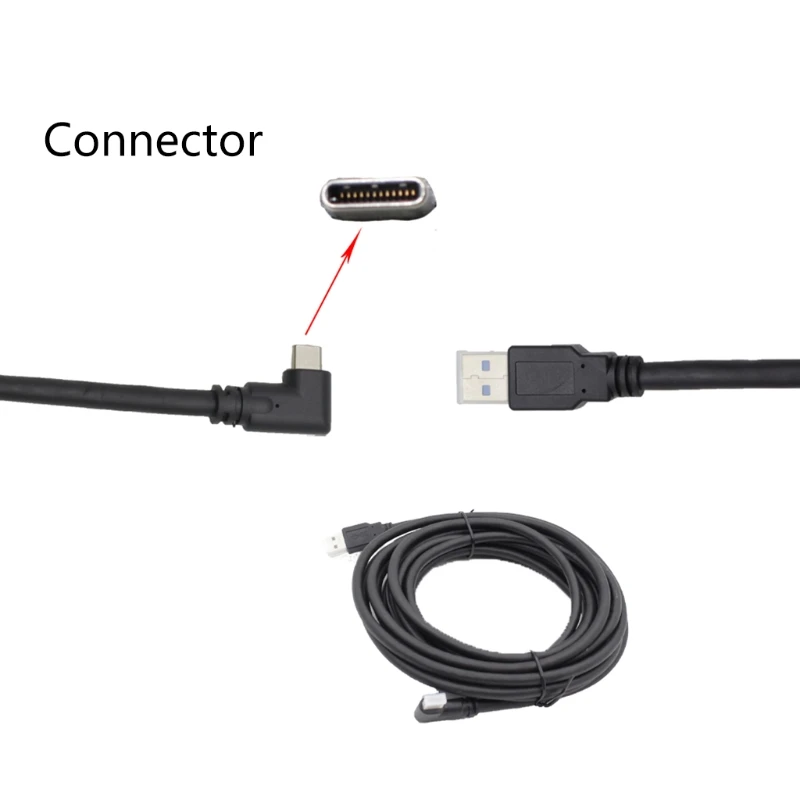 

5M USB-C Cable O culus Quest 2 Link Cable USB3.2 Compatability Right Angle Type-c 3.2Gen1 Speed Data Transfer Fast Charge