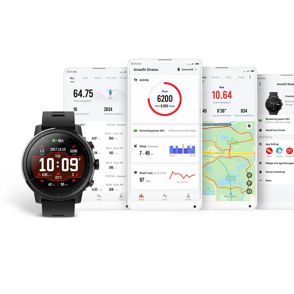 Xiaomi huam Amazfit Stratos 2, умные часы для плавания, глобальная версия, спортивные Смарт-часы xiaomi, gps, пульсометр, gps, 5 АТМ, водонепроницаемые
